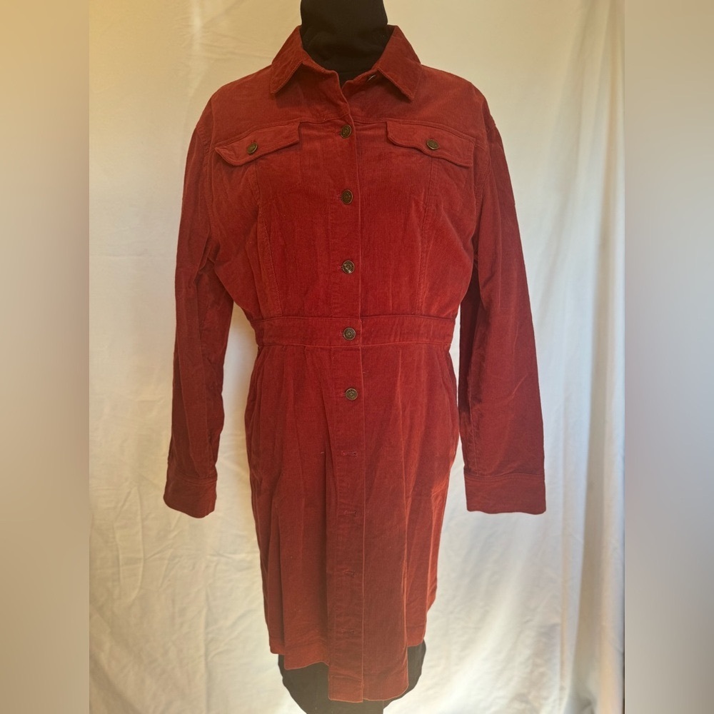 New York & Company Red Corduroy Dress XL